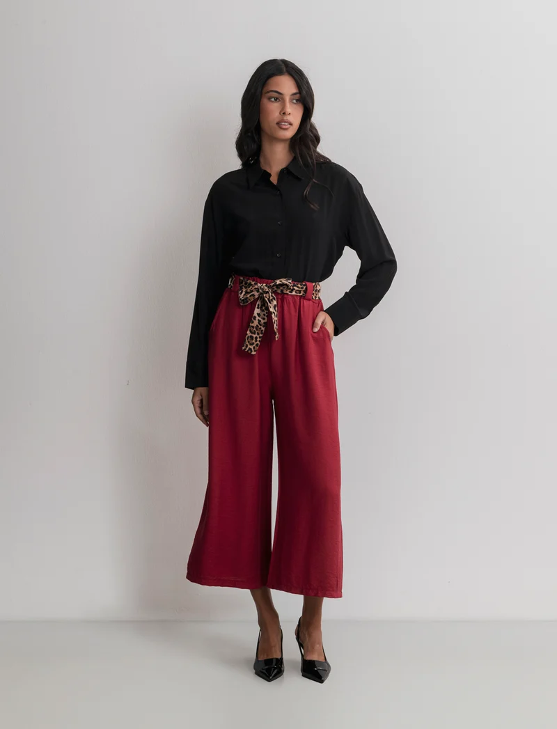 PANTALONE COULOTTE - Rosso india