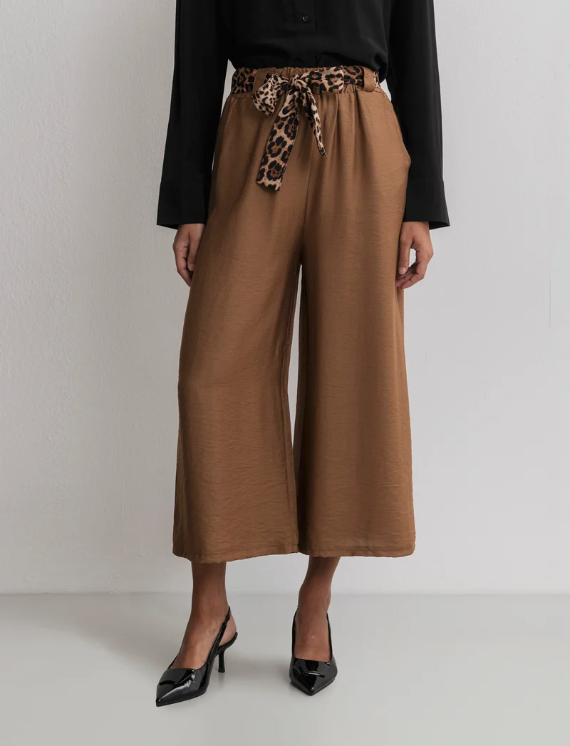 PANTALONE COULOTTE - Marrone tabacco