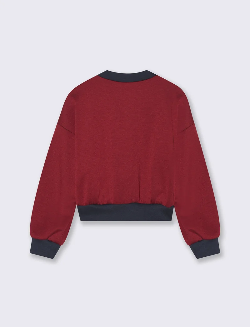 Felpa con zip stile college - Bordeaux
