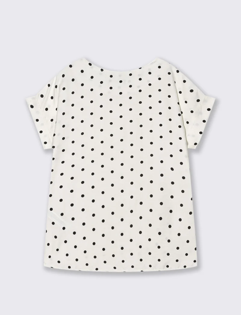 Tshirt stampata con vestibilità over - Pois