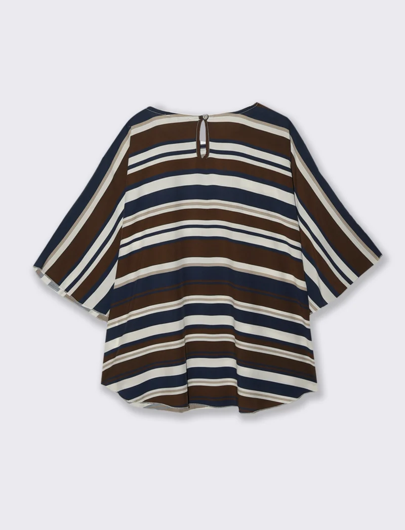 Tshirt in viscosa stampato - Blu