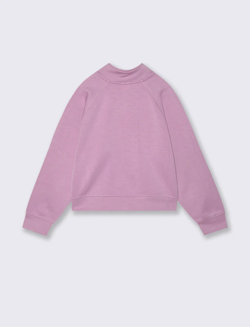 Felpa sportiva a manica lunga con zip - Rosa