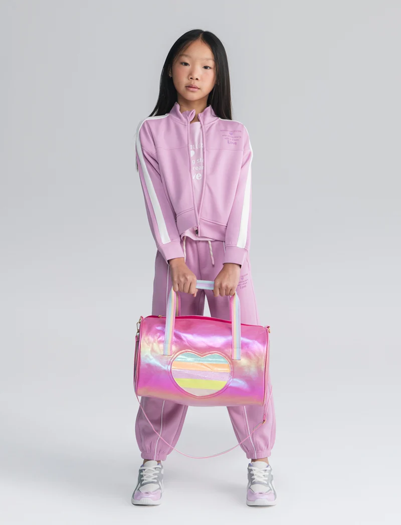 Felpa sportiva a manica lunga con zip - Rosa