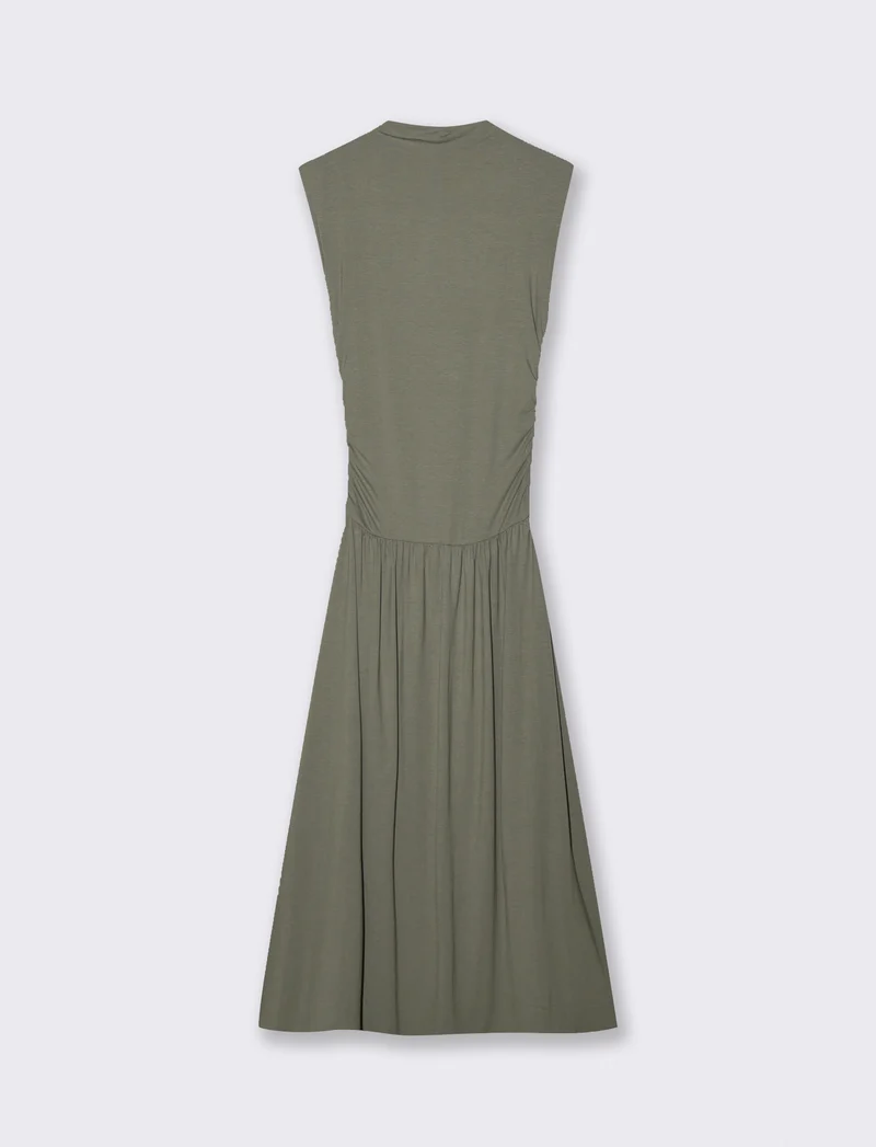 Vestito smanicato in viscosa per donna - Verde salvia