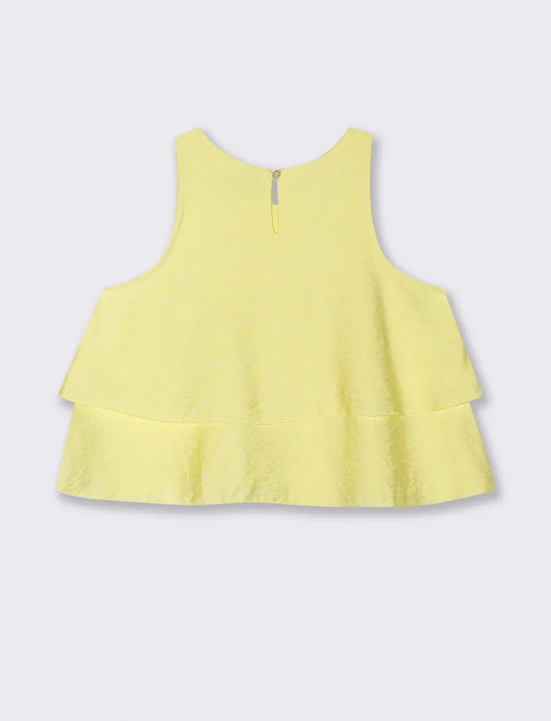 Top con balza al fondo - Giallo