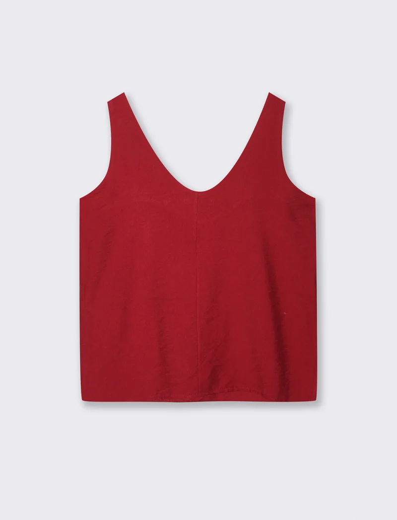 Top con lacci sulla spalla - Rosso india