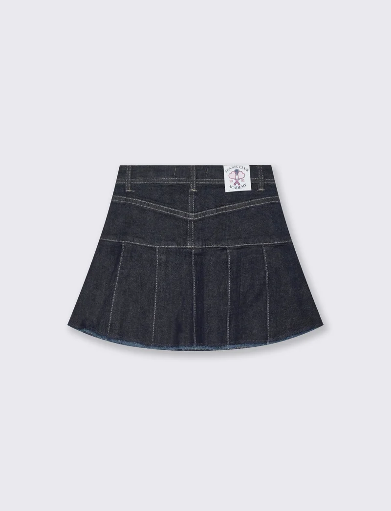 Gonna da bambina in denim a pieghe - Denim