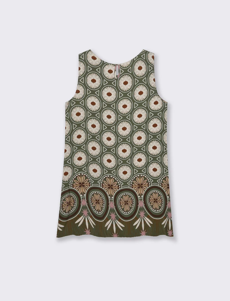 vestito in viscosa stampato - Verde