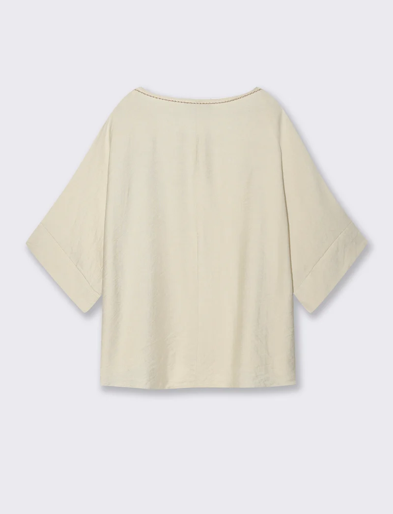 Casacca over con collana - Beige