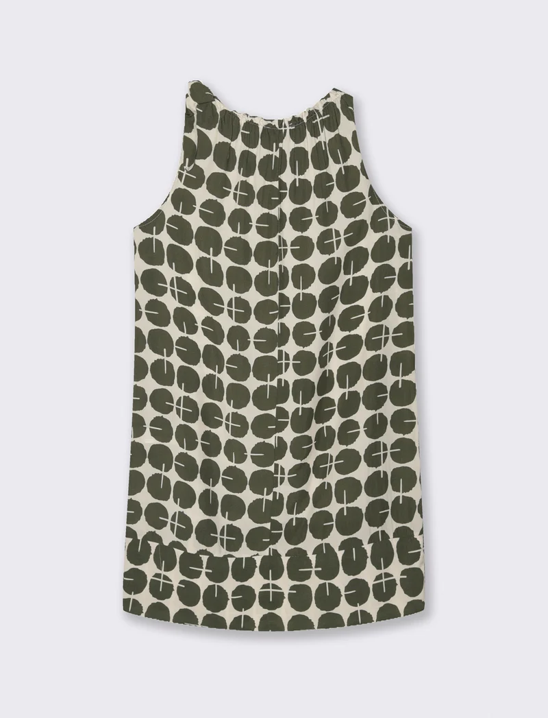 Vestito in viscosa stampato - Verde militare