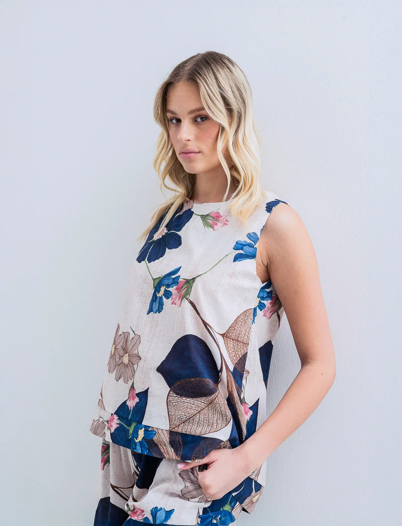 Top in cotone stampato - var 2