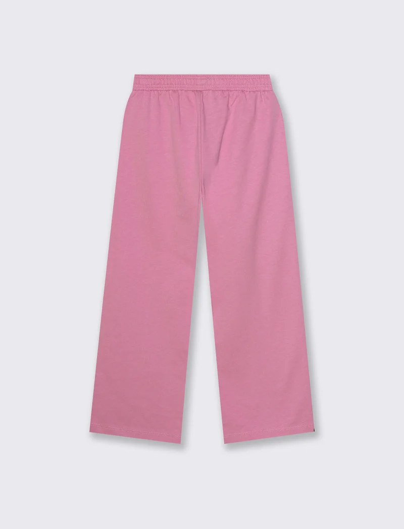 Pantalone in felpa da bambina gamba larga - Rosa candy
