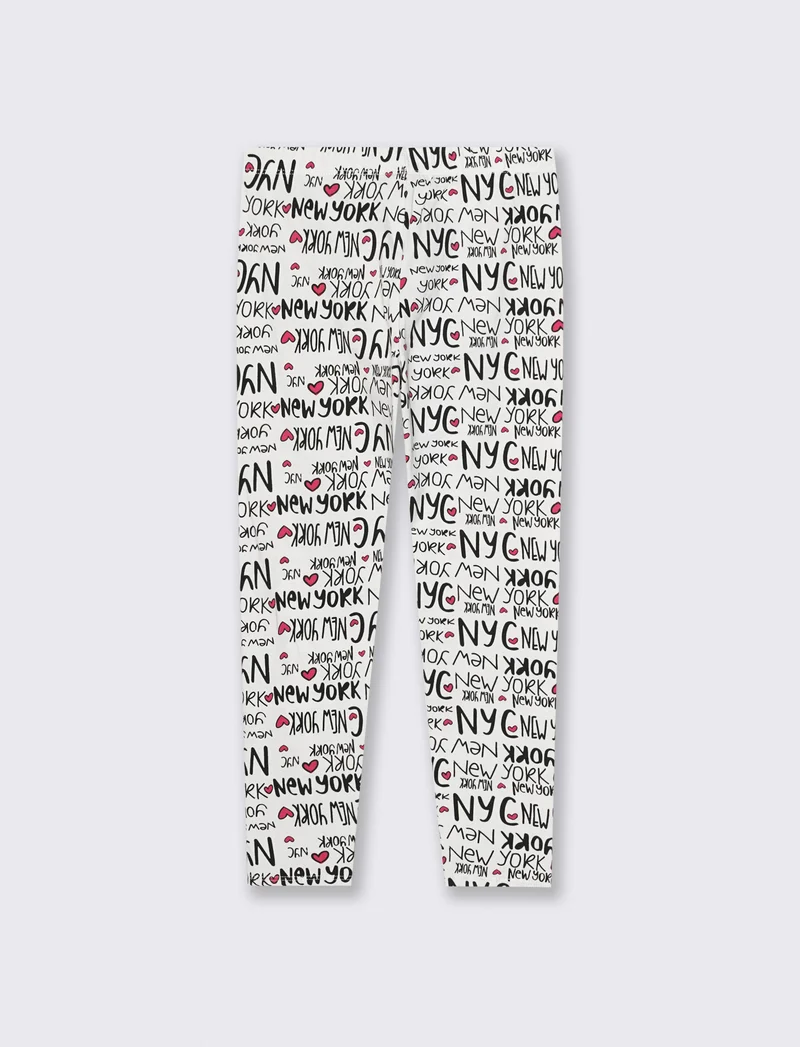 Leggings lunghi stampati per bambina - Bianco