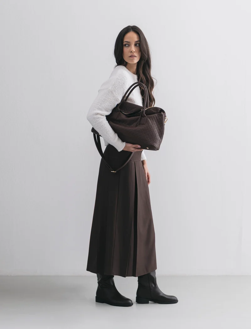 Stivale con fibbia da donna - Marrone