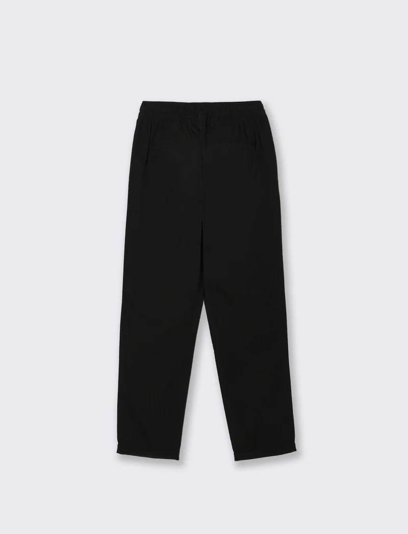 Pantalone con elastico e coulisse - Nero