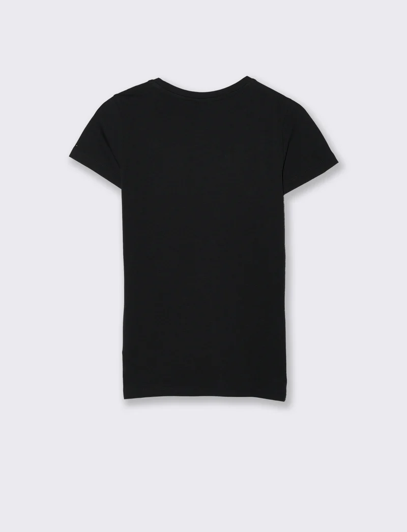 T-Shirt Basica Manica Corta Skinny - Nero