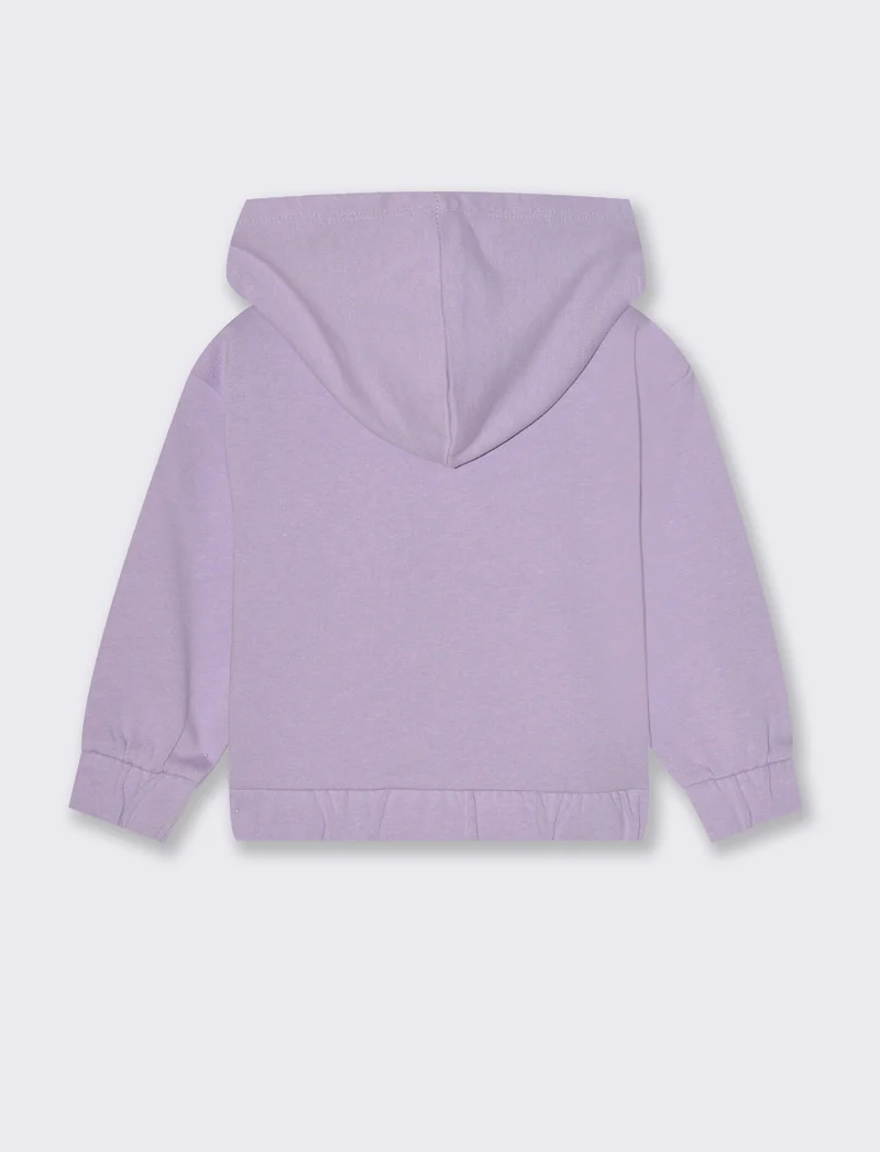 FELPA CON CAPPUCCIO E ZIP - Lilla