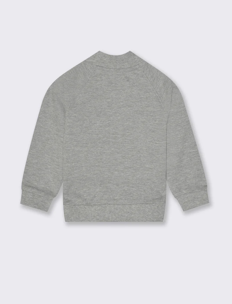 Felpa con zip frontale - Grigio mel.