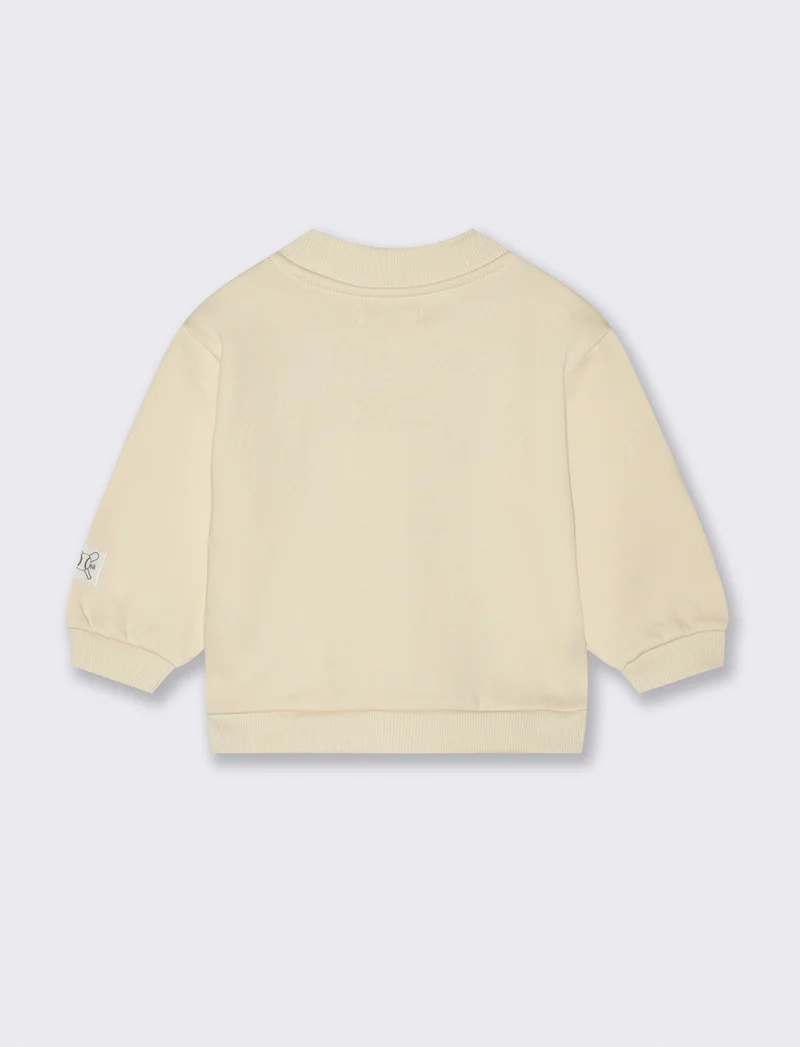 Felpa con zip e tasca da neonato - Beige