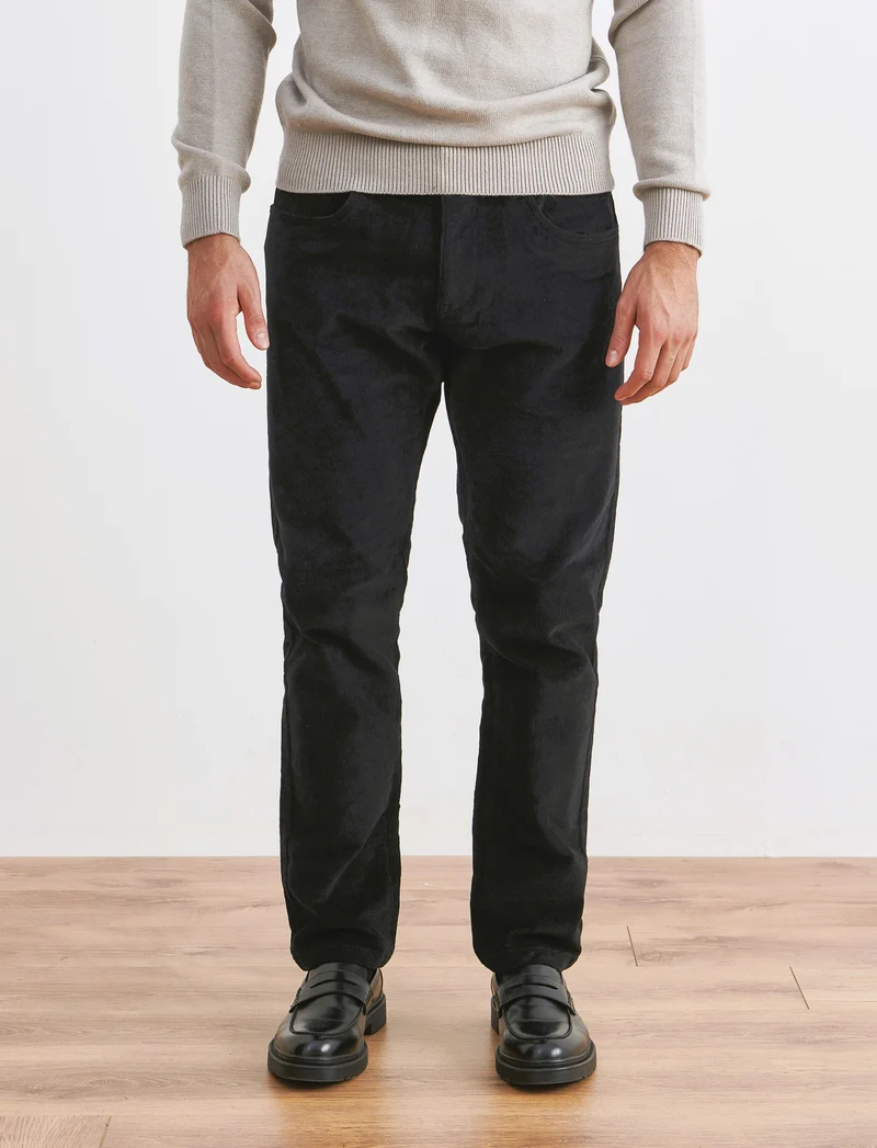 PANTALONI 5 TASCHE IN VELLUTO - Nero