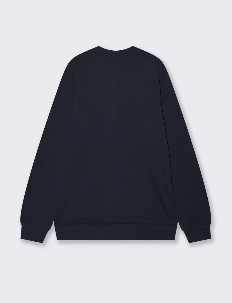 Felpa basic girocollo in cotone 100% - Blu