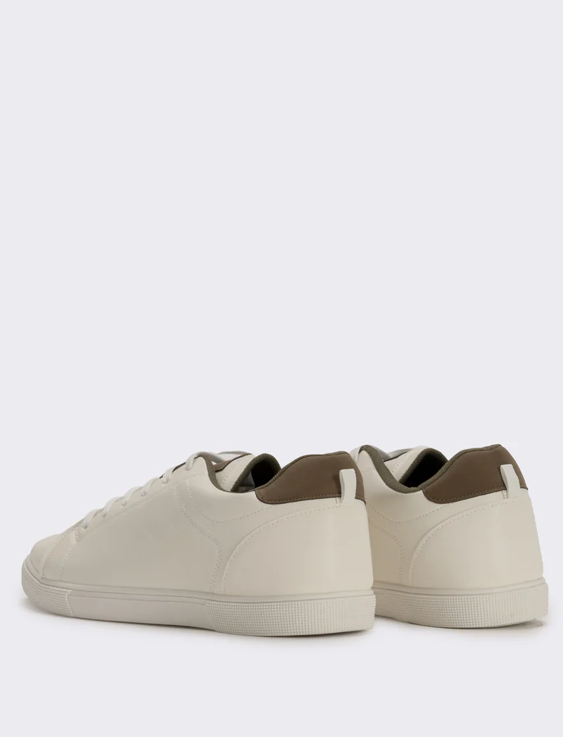 Sneakers bianche con dettaglio verde - Bianco