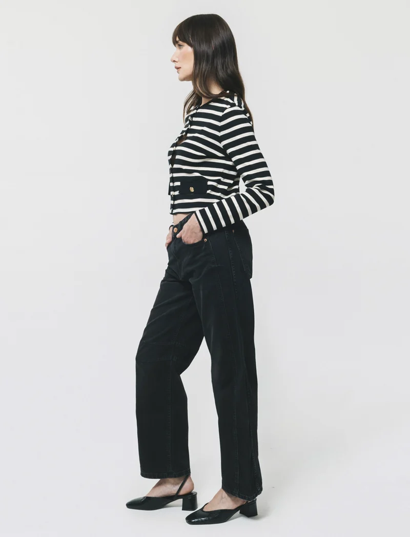 Jeans Ballon Fit con Vita Morbida - Nero