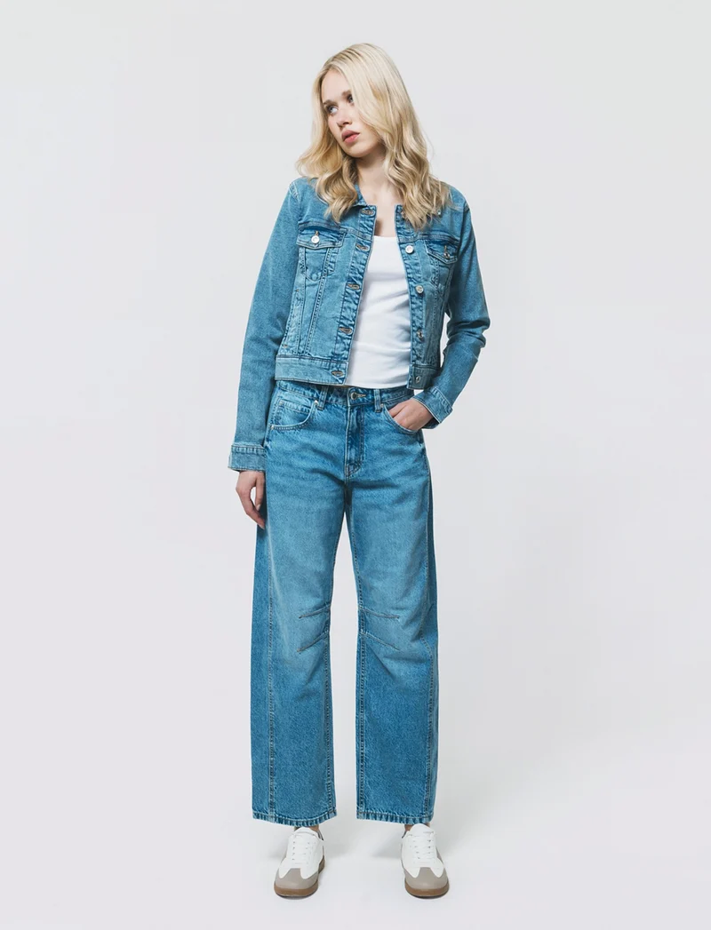 Jeans Ballon Fit con Vita Morbida - Denim