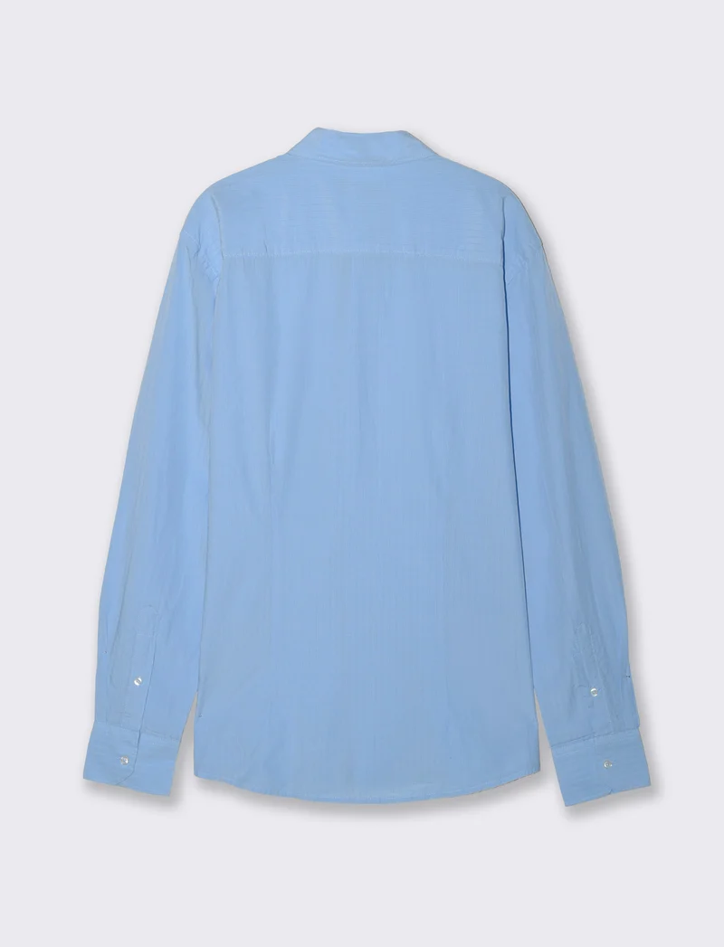 Camicia formale uomo regular fit strutturata - Azzurro