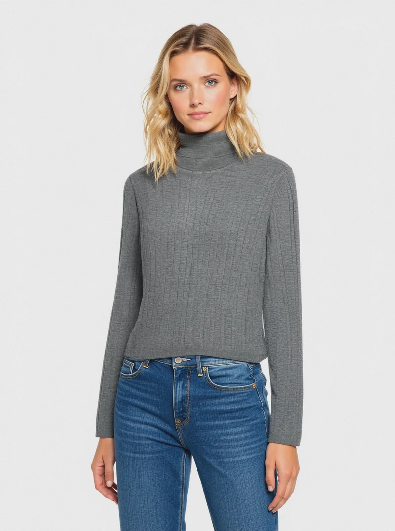 PULLOVER A TRECCE - Grigio mel.