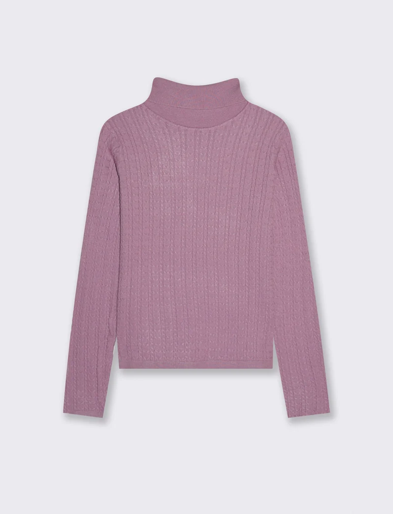 PULLOVER A TRECCE - Viola malva