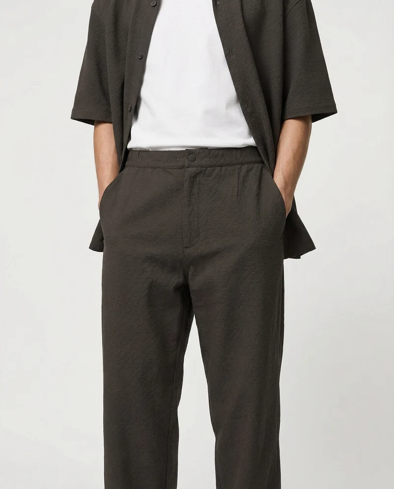 Pantaloni jogger in tessuto jacquard - Moro
