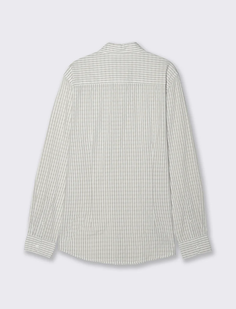 Camicia a righe in cotone da uomo - Beige