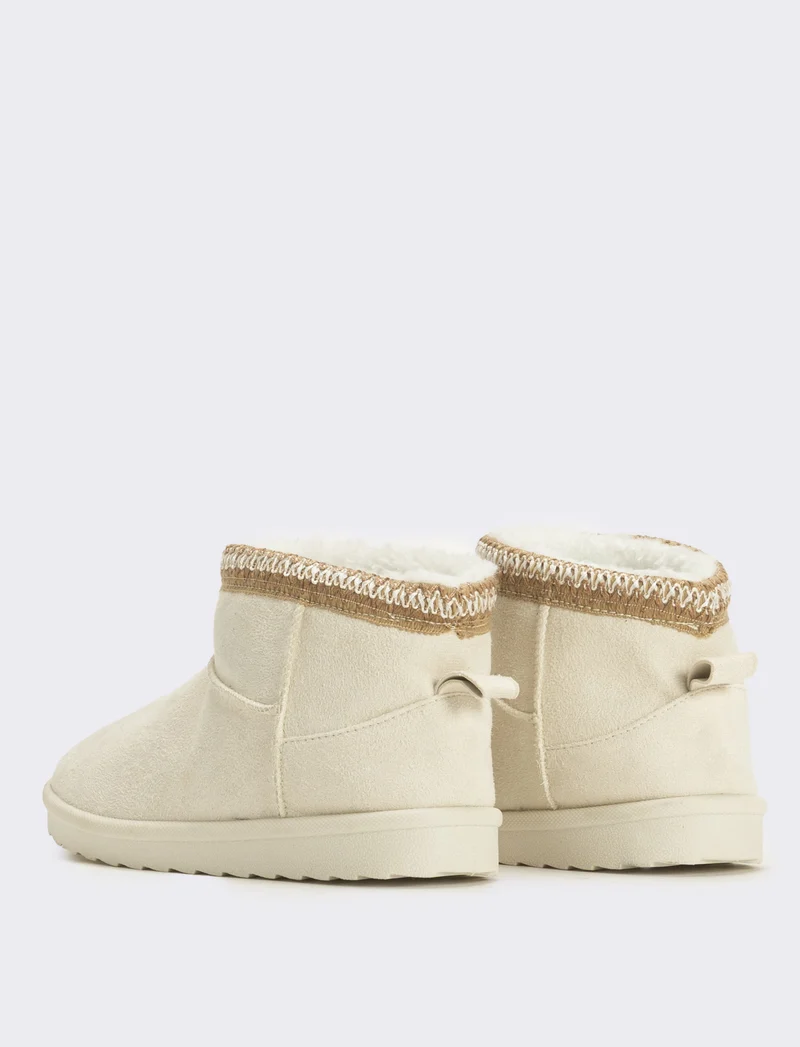 Stivaletto da neve ricamato da bambina - Beige