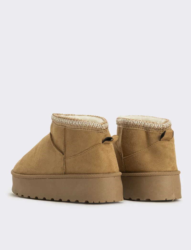 Tronchetto da neve ricamato da donna - Beige