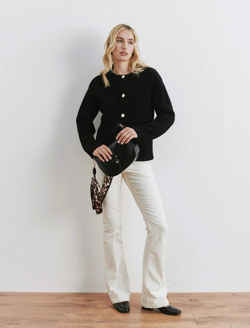 CARDIGAN IN CINIGLIA - Nero