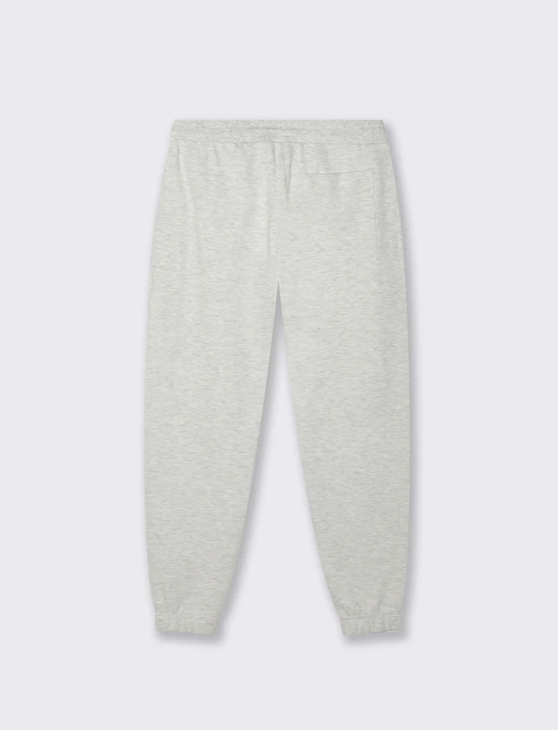 Pantaloni Jogger Basic in Piquet - Grigio mel.