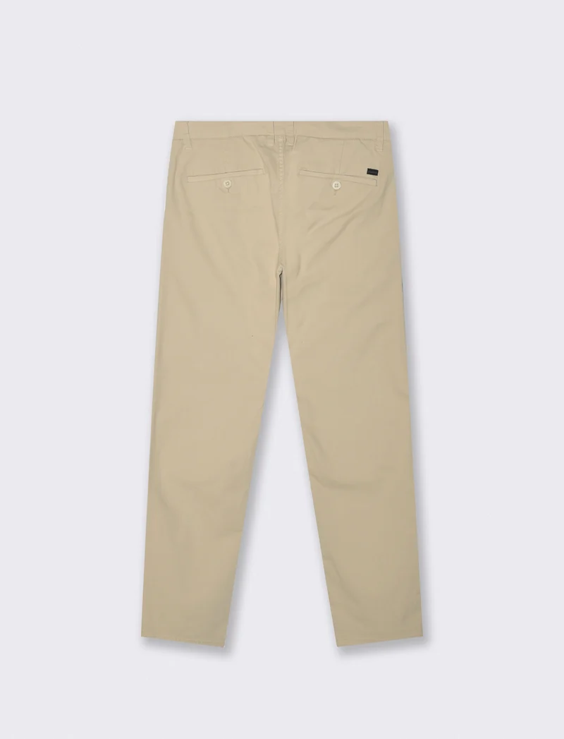 Pantaloni Chino Slim Fit in Twill Cotone - Sabbia