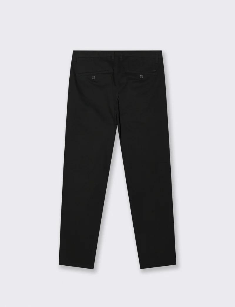Pantaloni Chino Slim Fit in Twill Cotone - Nero
