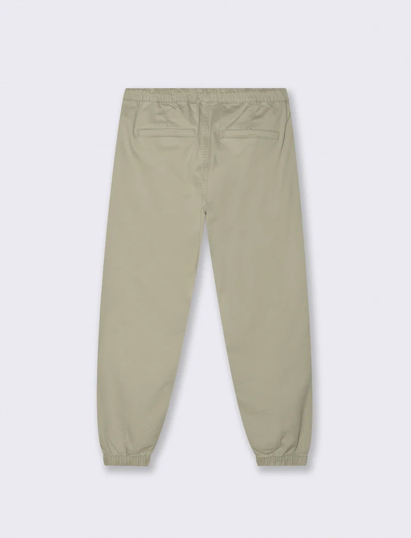 Pantaloni jogger in twill elasticizzato - Grigio stone