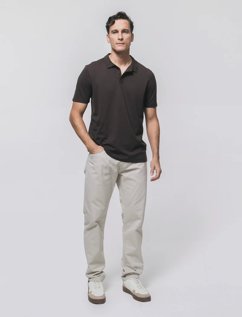 Pantaloni 5 Tasche Regular Fit Cotone - Sabbia