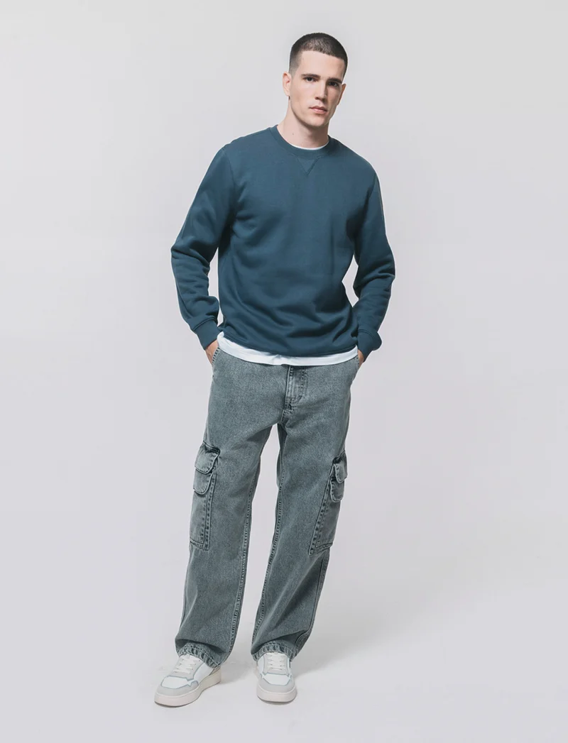 Felpa basic girocollo in misto cotone - Avion