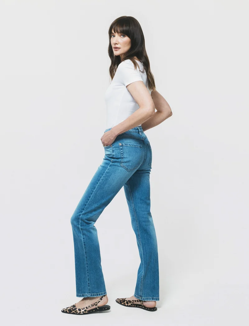 Jeans Straight Vita Media - Denim chiaro
