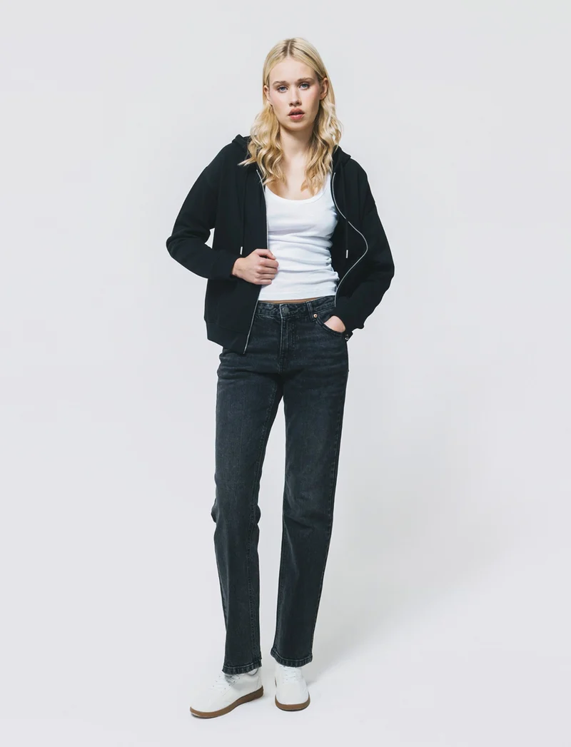 Jeans Straight Vita Media - Nero