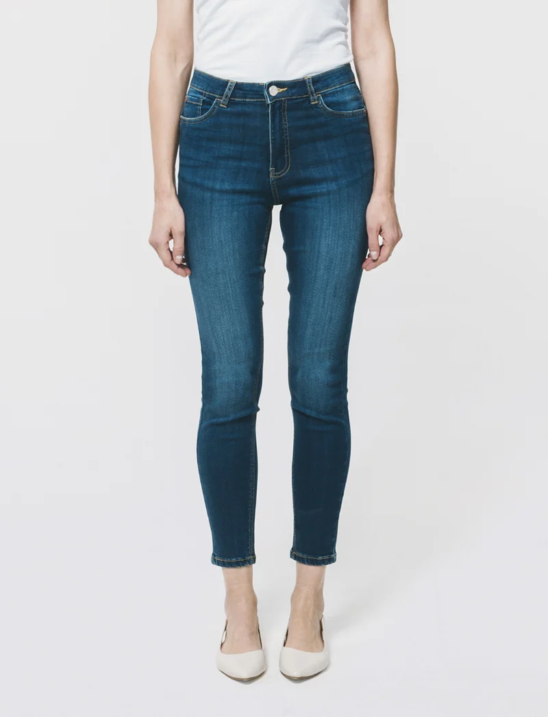Jeans Skinny 5 Tasche Vita Regular - DENIM SCURO