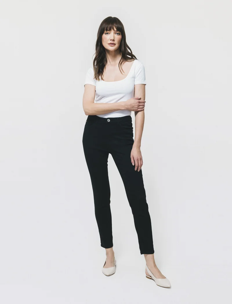 Jeans Skinny 5 Tasche Vita Regular - Nero