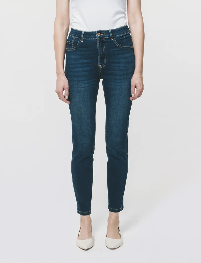Jeans skinny vita regolare - DENIM SCURO