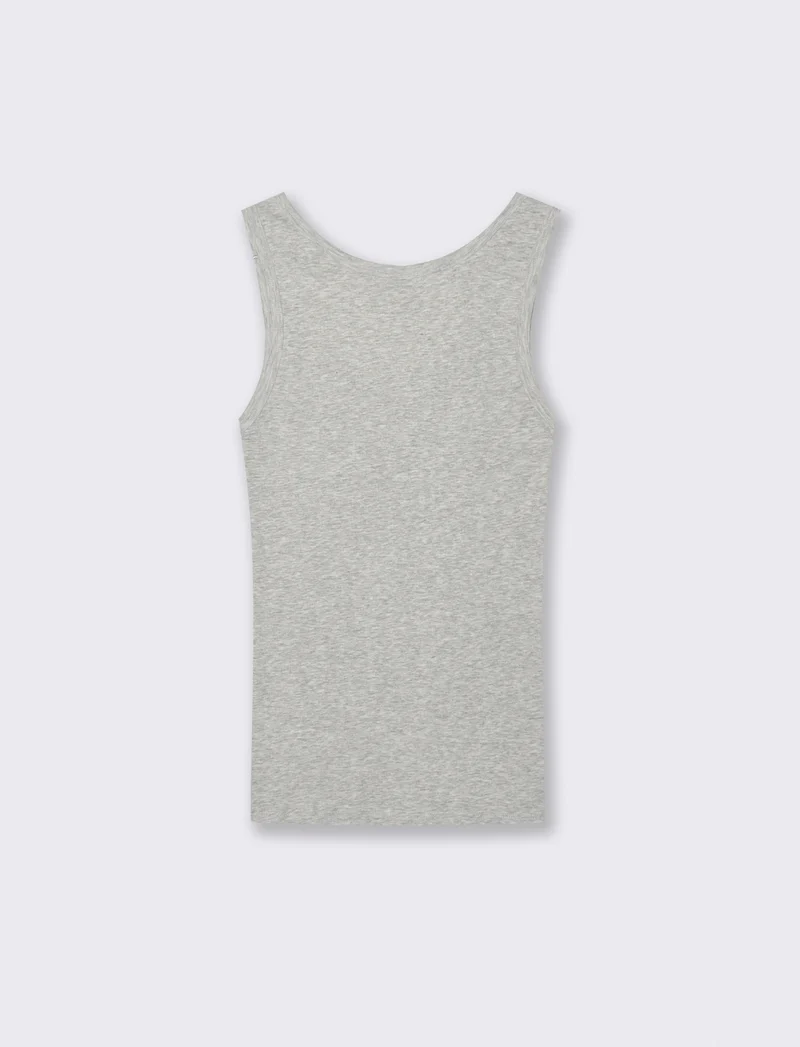 Canottiera Basica Scollo Madonna Skinny - Grigio chiaro mel.
