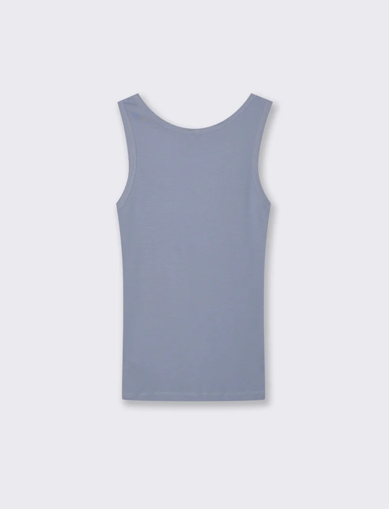 Canottiera Basica Scollo Madonna Skinny - Denim