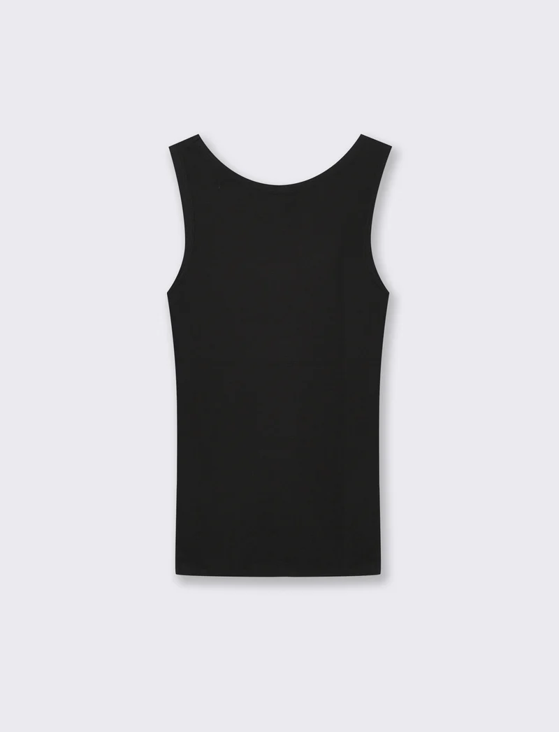 Canottiera Basica Scollo Madonna Skinny - Nero